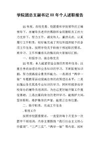 学院团总支副书记某年个人述职报告