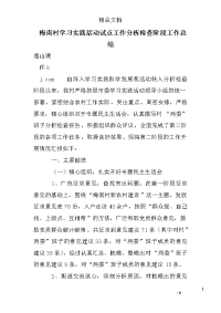 梅南村学习实践活动试点工作分析检查阶段工作总结