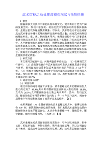 武术馆校运动员腰部损伤现状与预防措施