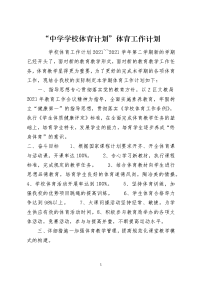 “中学学校体育计划”体育工作计划