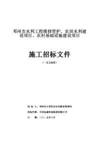 邓州水利工程维修管护、农田水利建设项目、农村基础设施