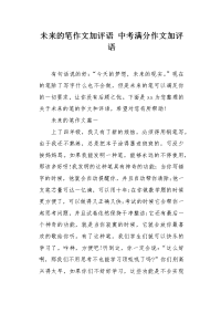 中考满分作文加评语.docx
