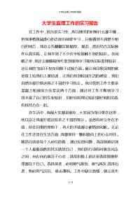 大学生监理工作的实习报告