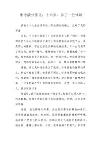 中考满分作文：十六岁，多了一分体谅.docx