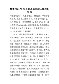 县委书记某年县委基层党建工作述职报告