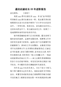 通讯社副社长某年述职报告