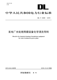 DL∕T 2028-2019 发电厂水处理用膜设备化学清洗导则(电力)