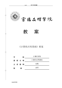 计算机应用基础教（学）案