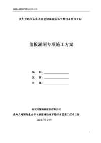 国际生态养老健康城场地平整排水管道工程钢筋砼盖板涵专项施工方案