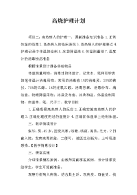 高烧护理计划