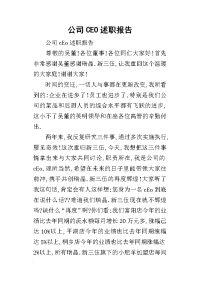 公司ceo的述职报告