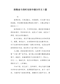致敬奋斗的时光初中满分作文3篇.docx