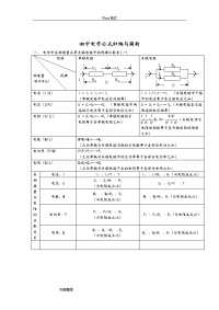 初中电学公式归纳与简析练习和答案