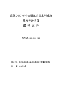 莫旗2017年中央财政农田水利设施