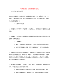 污水处理厂目标责任书范文