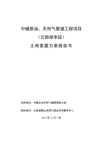 中缅原油、天然气管道工程项目土地复垦方案报告(云南禄丰段)