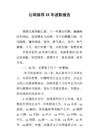 公司领导某年述职报告