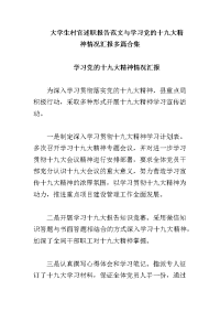 大学生村官述职报告范文与学习党的十九大精神情况汇报多篇合集