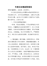 年度总经理的述职报告