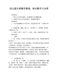 幼儿园大班数学教案：快乐数学大本营