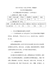 历史学科质量检测报告