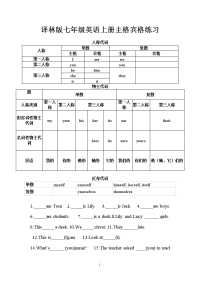 初中英语七上 主宾格练习