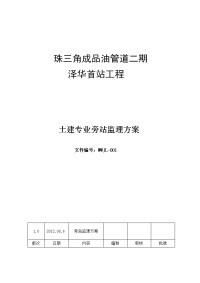 泽华首站土建专业旁站监理方案