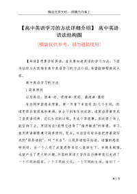 【高中英语学习的方法详细介绍】 高中英语语法结构图(共10页)