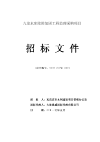 九龙水库除险加固工程监理采购项目