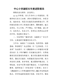 中心小学副校长年度的述职报告