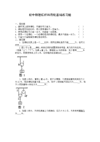 初中物理杠杆和滑轮基础练习题