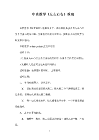 中班数学《左左右右》教案