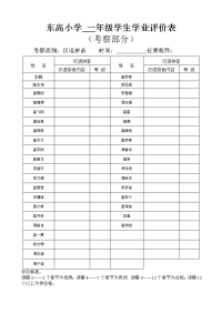 汉语拼音评价表