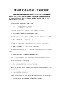 英语作文开头结尾十大万能句型.doc