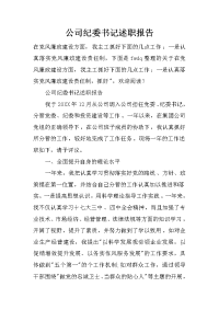 公司纪委书记述职报告