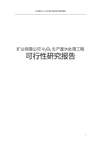 矿业有限公司v2o5生产废水处理工程可行性研究报告