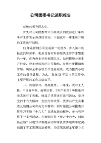 公司团委书记的述职报告