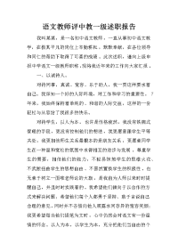 语文教师评中教一级述职报告