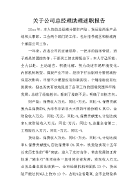 关于公司总经理助理述职报告