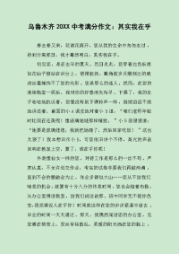 乌鲁木齐20XX中考满分作文：其实我在乎.docx
