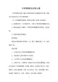 中班教案及反思5篇