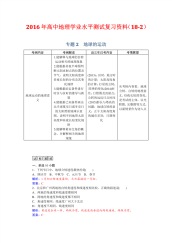 高中地理学业水平测试复习资料(182)专题 地球的运动