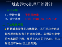 城市污水处理厂的设计(环境工程)课件