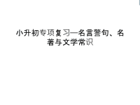小升初专项复习——名言警句、名著与文学常识教学提纲.ppt