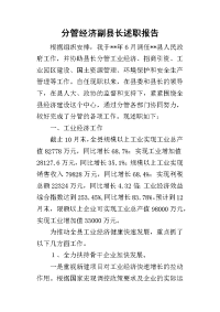 分管经济副县长的述职报告