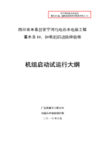 水电站工程 启动阶段验收 机组启动试运行大纲