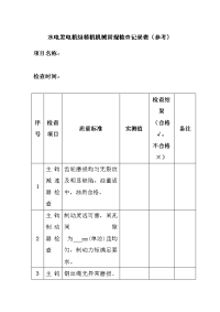 水电发电机组桥机机械常规检查记录表