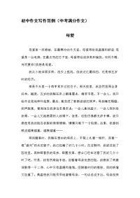 初中作文写作范例(中考满分作文)——母爱