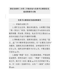 基层党组织三分类三升级总结与党委书记抓基层党建述职报告合集