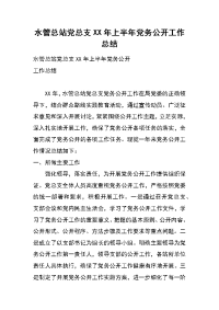 水管总站党总支xx年上半年党务公开工作总结